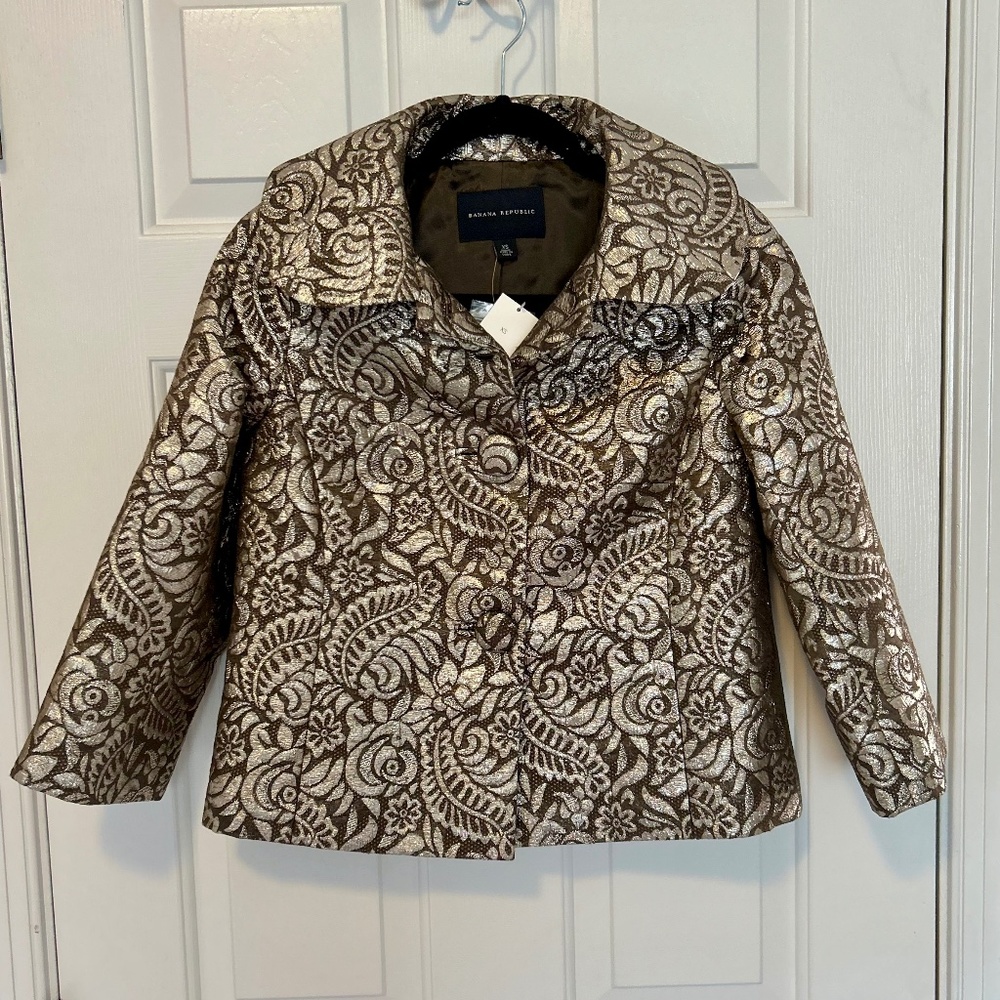 NWT Vintage BR silk brocade jacket XS